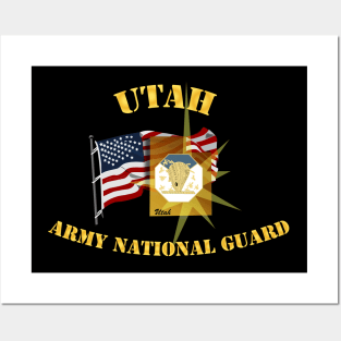 Utah - ARNG w Flag Posters and Art